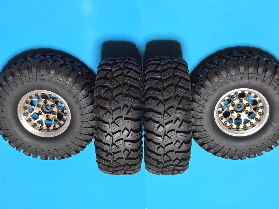 【未使用】1/10 RC クローラー用 1.9インチ タイヤ & ホイール 4本