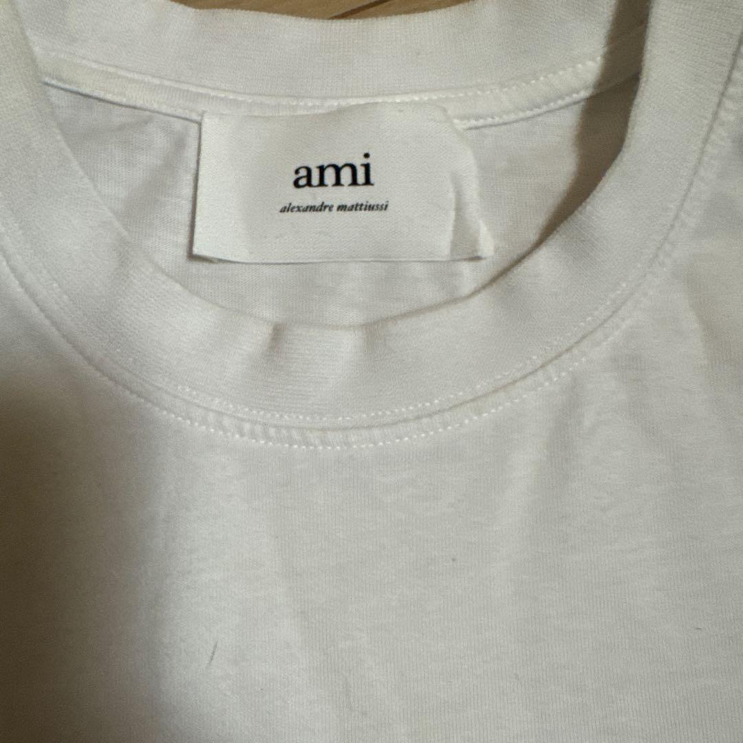 AMI PARIS ハート型ロゴ ホワイトTシャツ XS