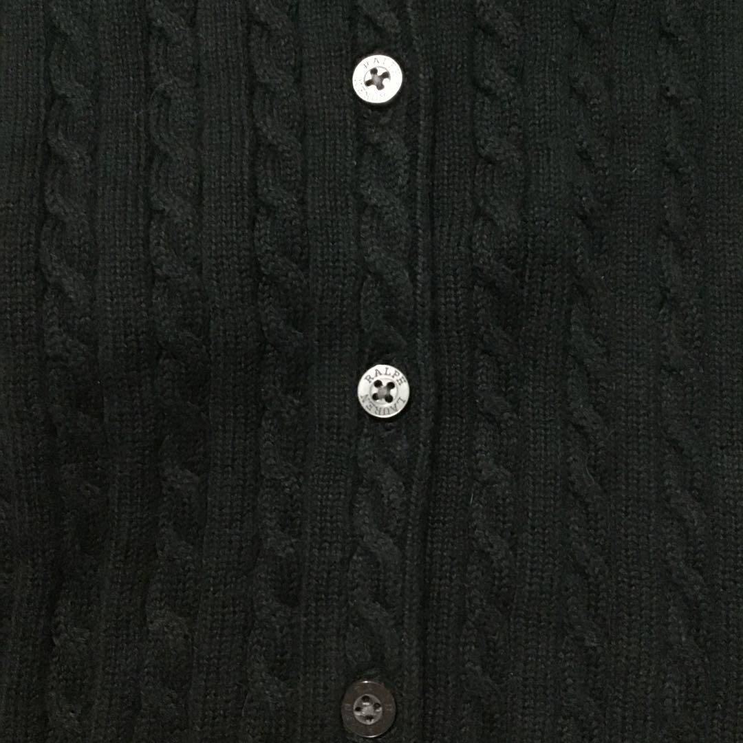 ★ラルフローレン★ポニー 刺繍 ケーブルニット カーディガン ブラック