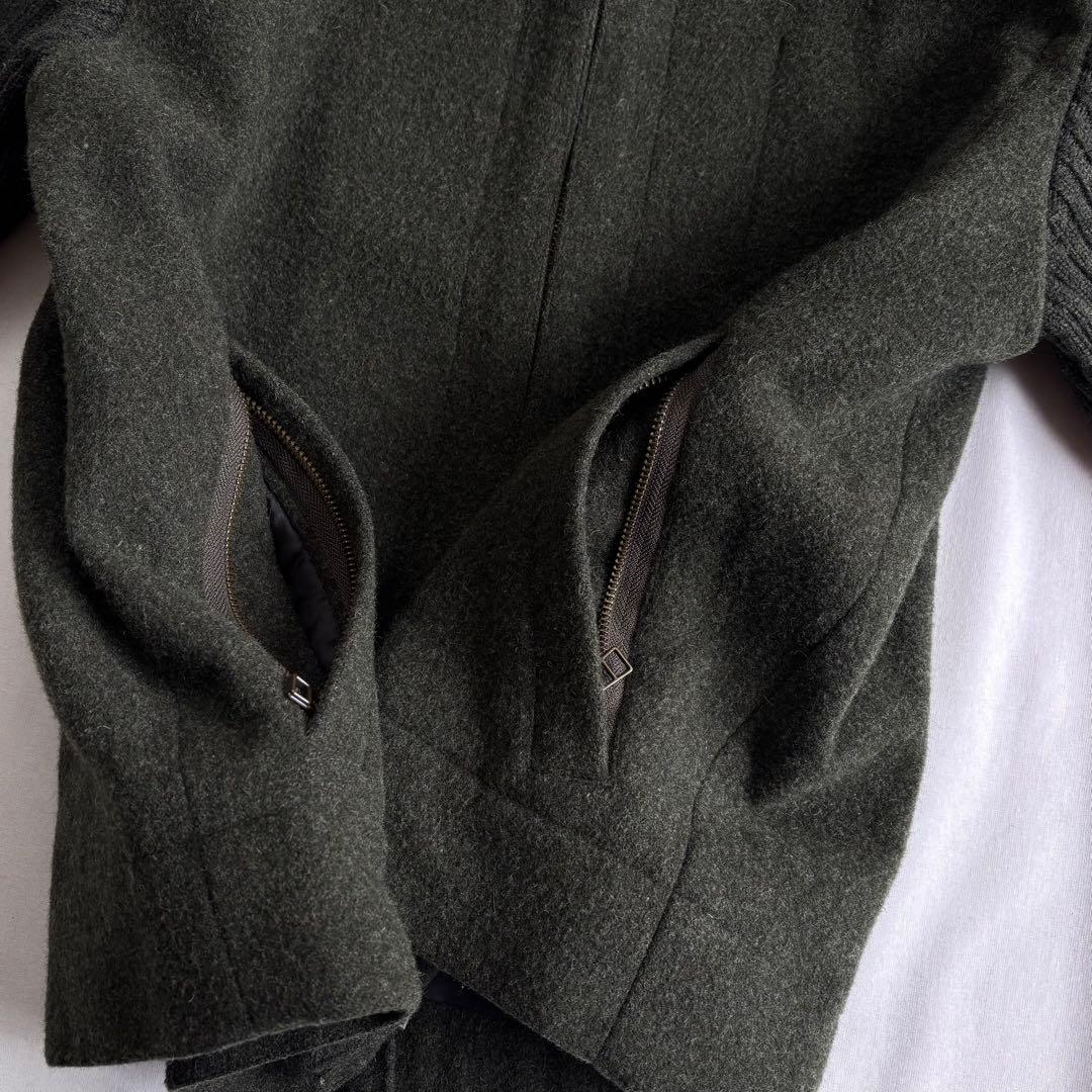00s OLD GAP wool×knit zipup jacket 短丈