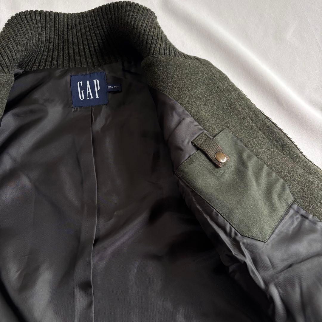 00s OLD GAP wool×knit zipup jacket 短丈