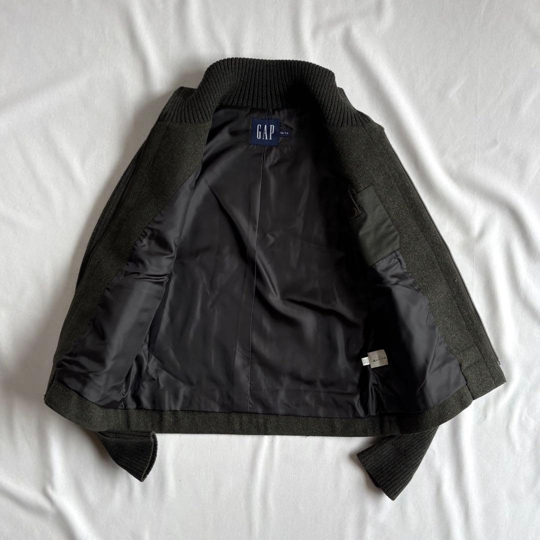 00s OLD GAP wool×knit zipup jacket 短丈