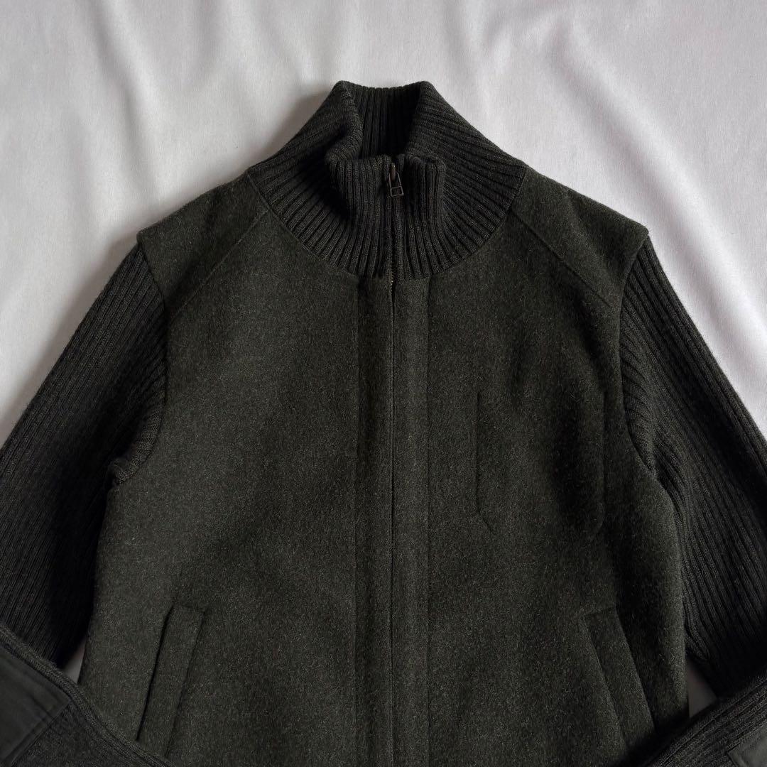 00s OLD GAP wool×knit zipup jacket 短丈