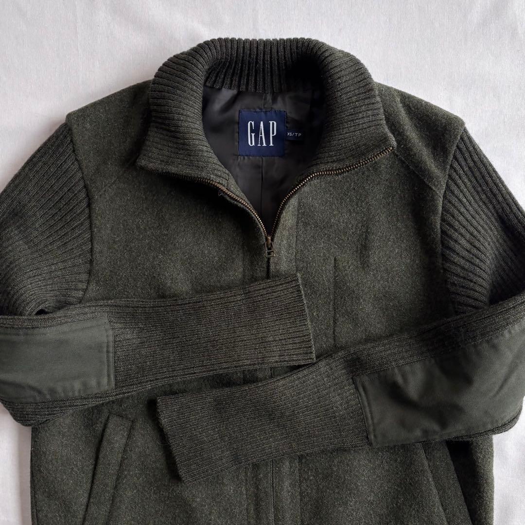 00s OLD GAP wool×knit zipup jacket 短丈