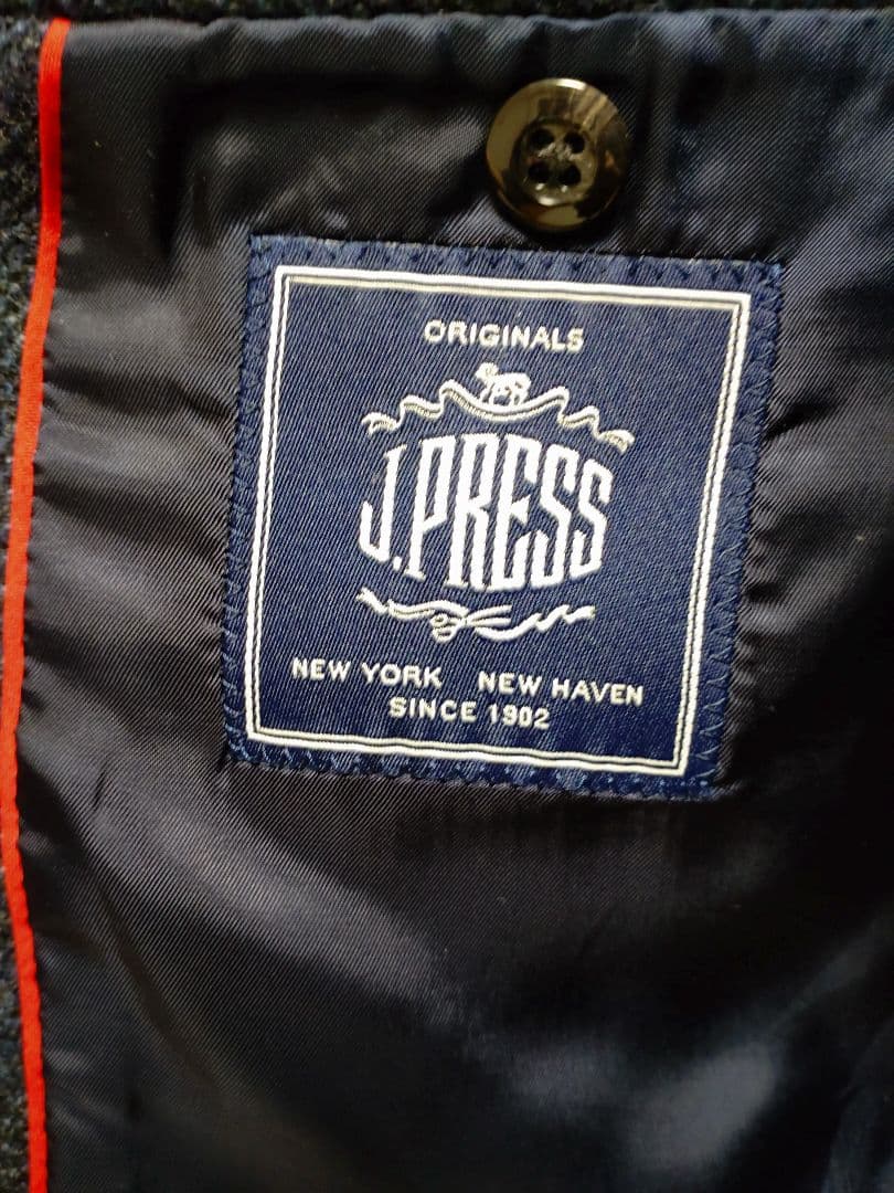 J.PRESS ツイードジャケット　ネイビー　ヘリンボーン