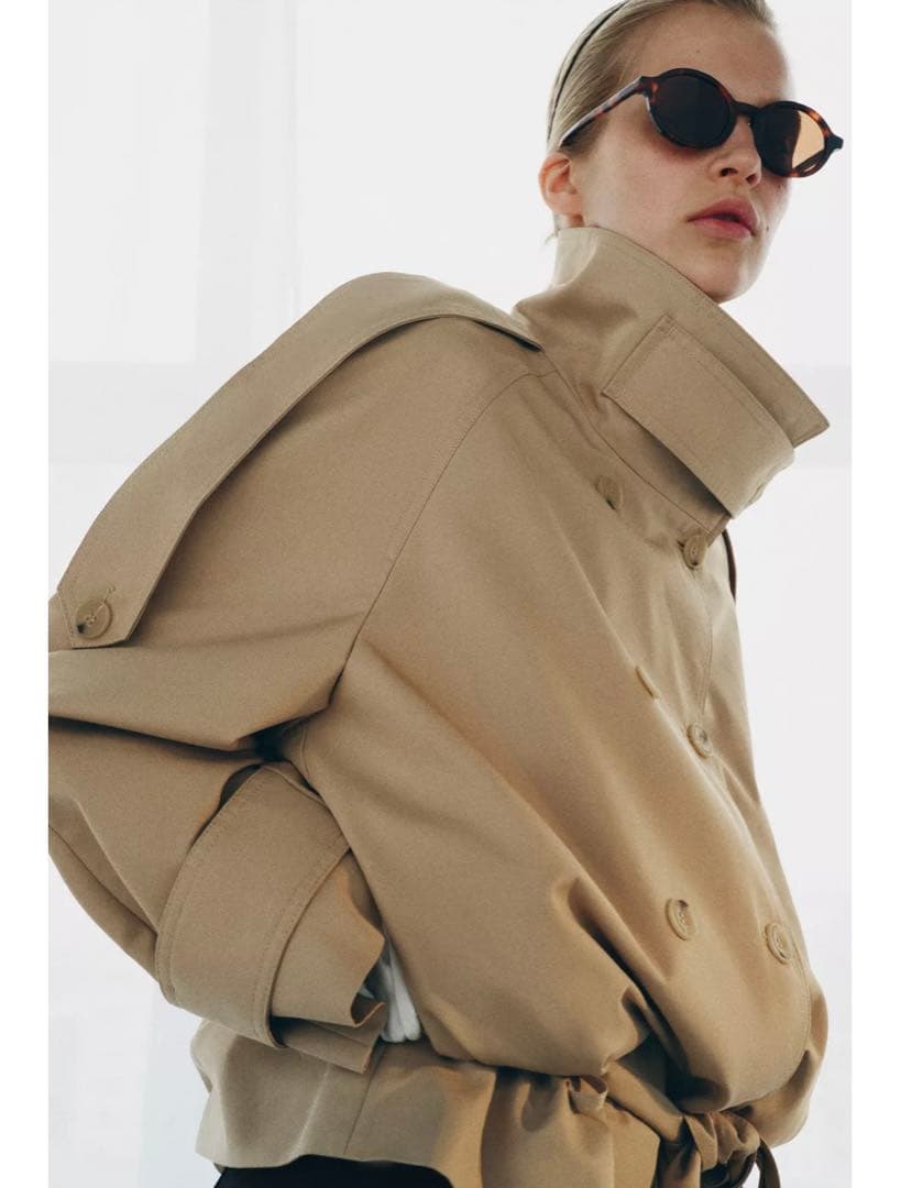 ZARA S ショート丈ハイネックトレンチコート ZWCOLLECTION