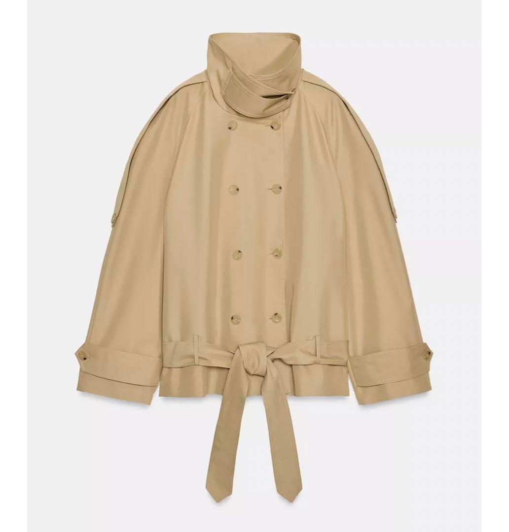 ZARA S ショート丈ハイネックトレンチコート ZWCOLLECTION