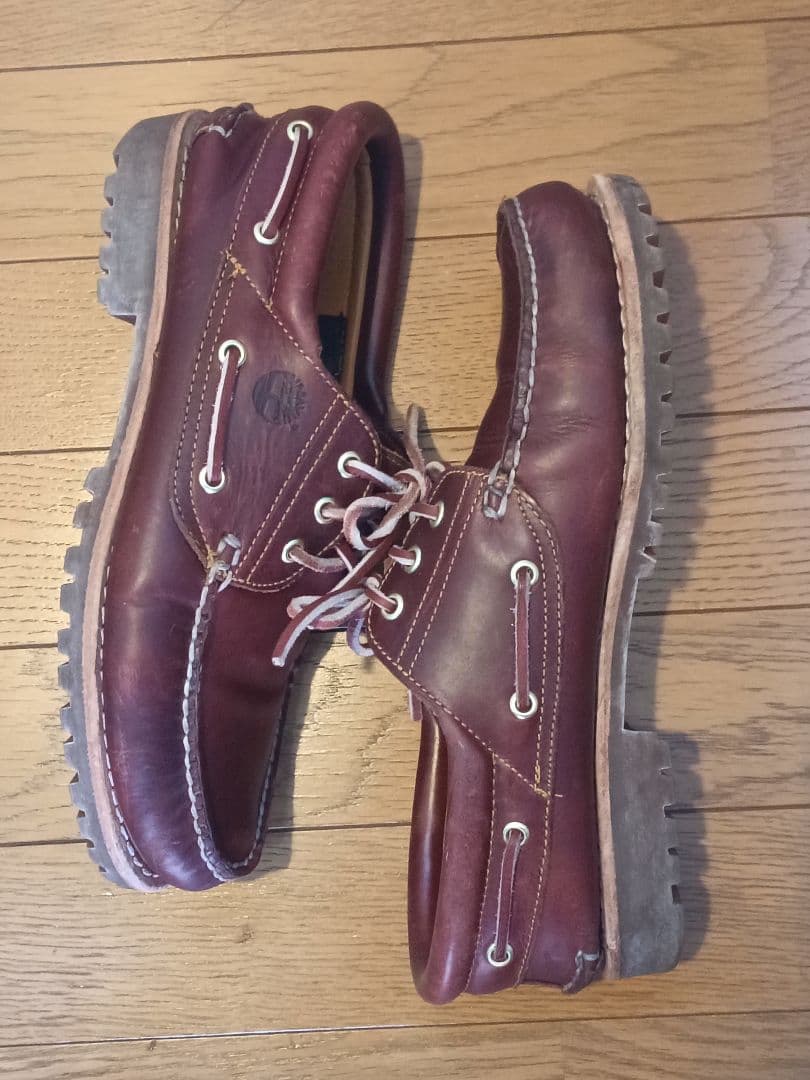 Timberland 3eye モカシン デッキシューズ バーガンディ