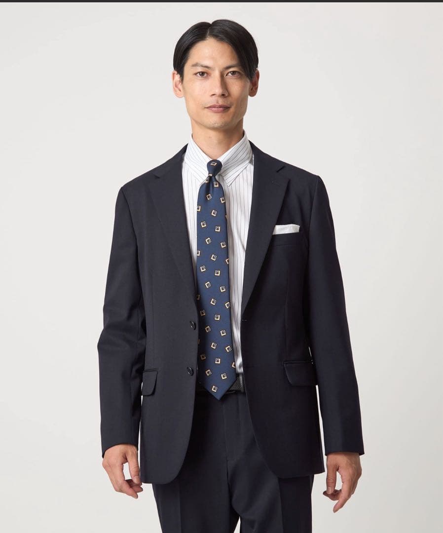 美品 グリーンレーベルリラクシング セットアップ　ネイビー ウォッシャブル　L