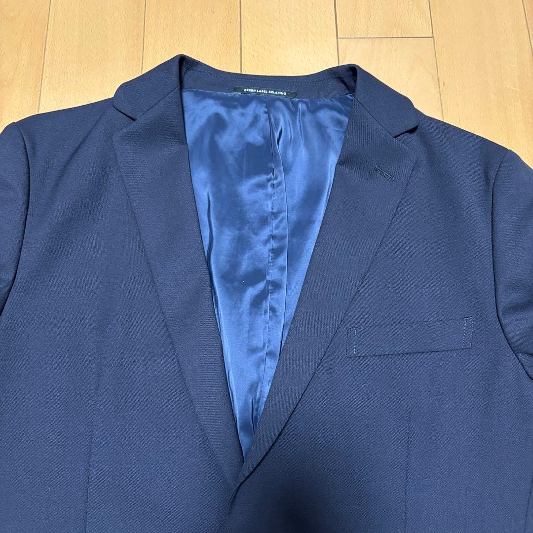 美品 グリーンレーベルリラクシング セットアップ　ネイビー ウォッシャブル　L