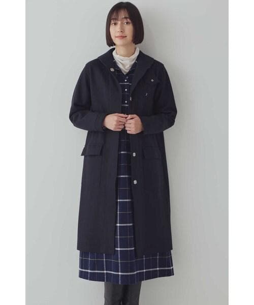 新品タグ付き HUMAN WOMAN×NATIC コラボ ロングコート ネイビー