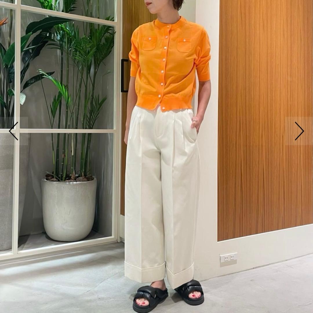 CABaN ファインポリエステル ハーフスリーブ ポケットカーディガン