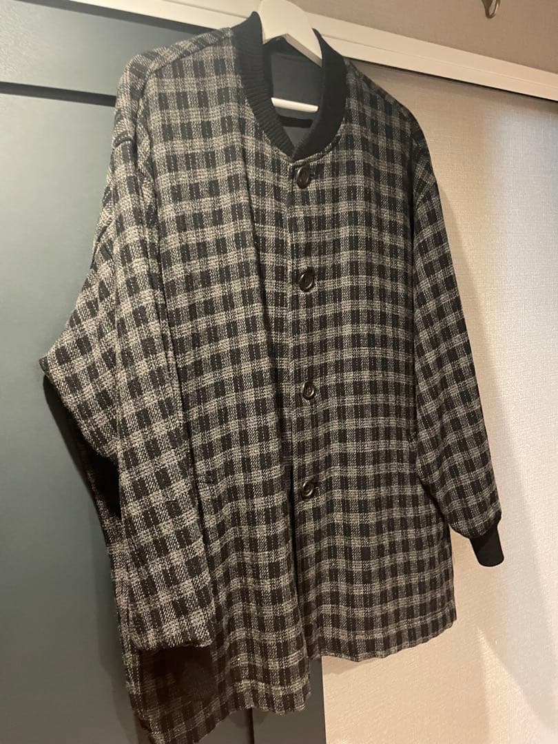 デカ目 M 80s 川久保オム Plaid wool no collar Jkt