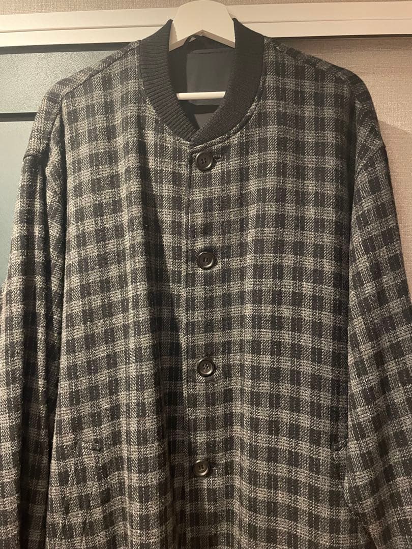 デカ目 M 80s 川久保オム Plaid wool no collar Jkt