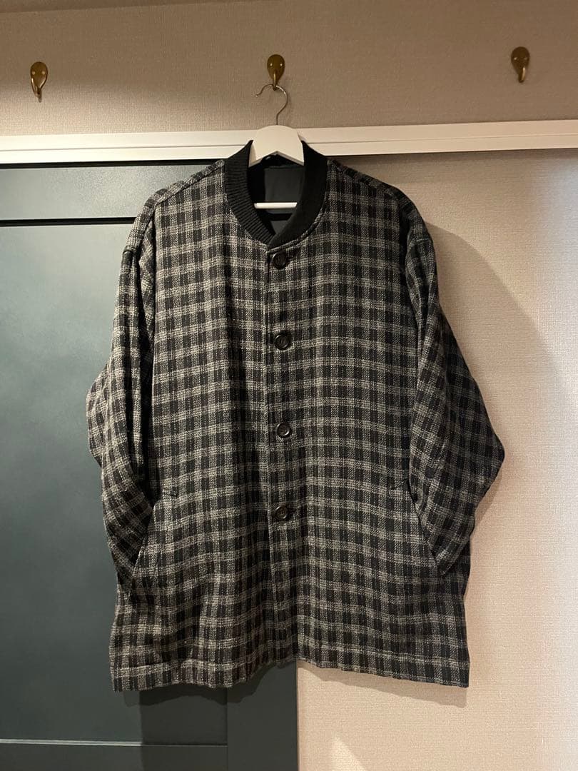 デカ目 M 80s 川久保オム Plaid wool no collar Jkt