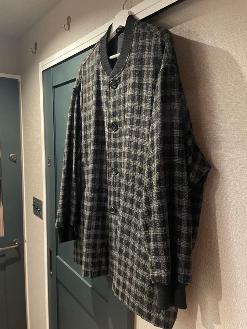 デカ目 M 80s 川久保オム Plaid wool no collar Jkt