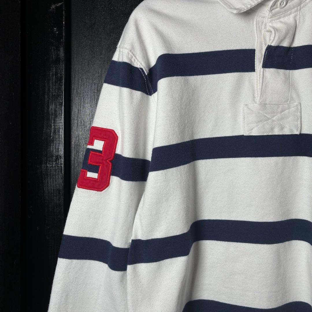 90s POLO RALPH LAUREN ラガーシャツ　ボーダー　ビッグポニー