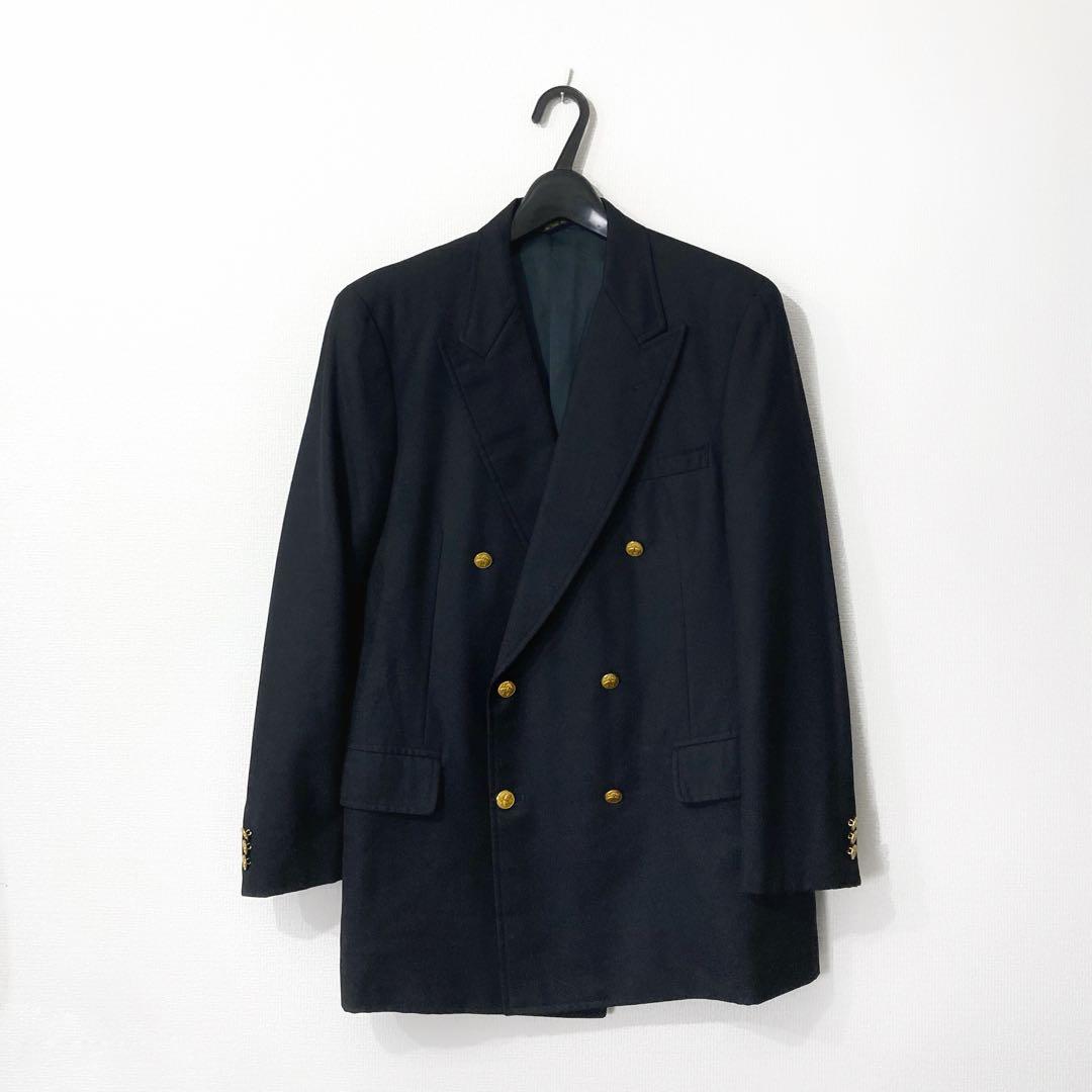 極美品✨ブルックスブラザーズ ダブル紺ブレザー　ロゴ刻印金ボタン 日本製 XL
