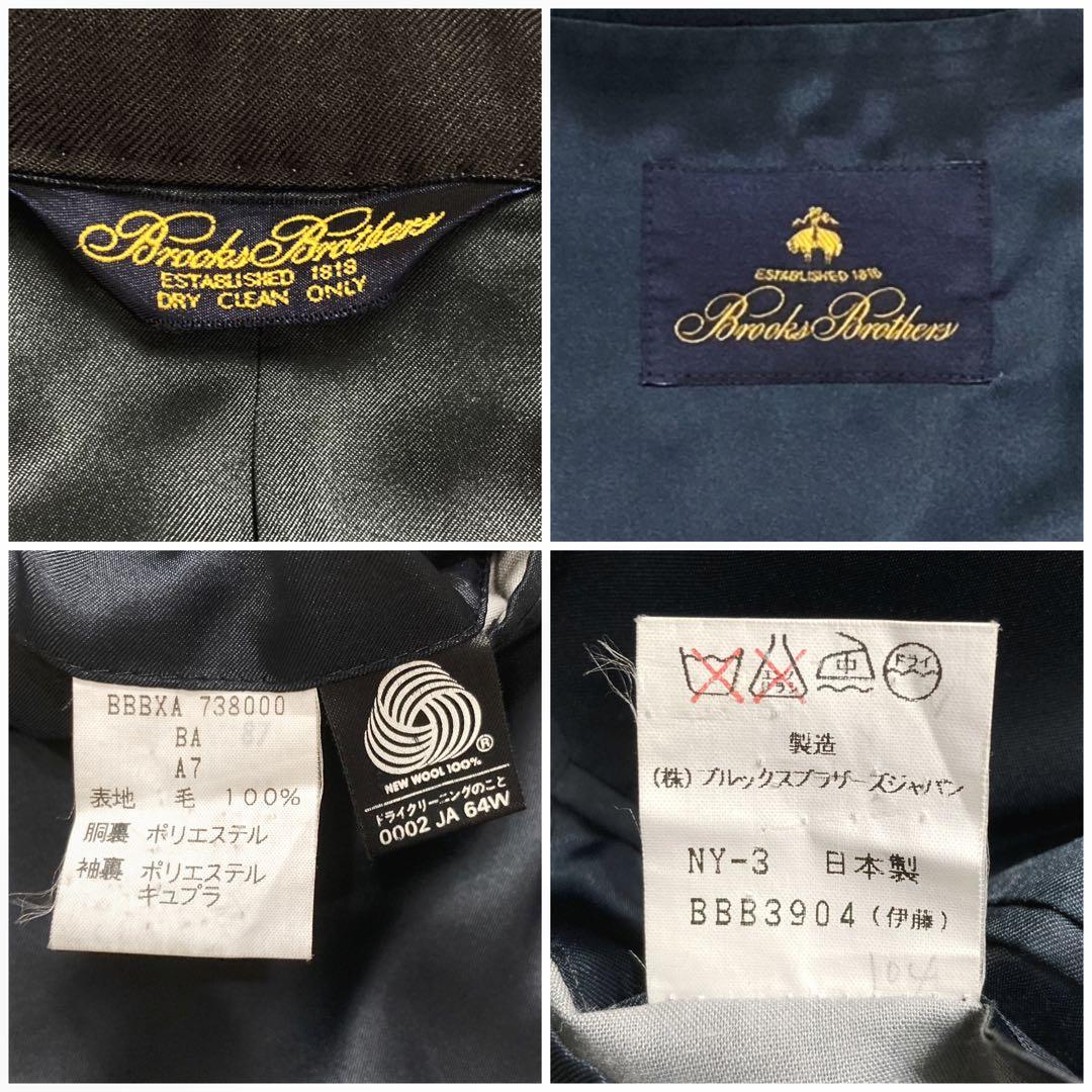 極美品✨ブルックスブラザーズ ダブル紺ブレザー　ロゴ刻印金ボタン 日本製 XL