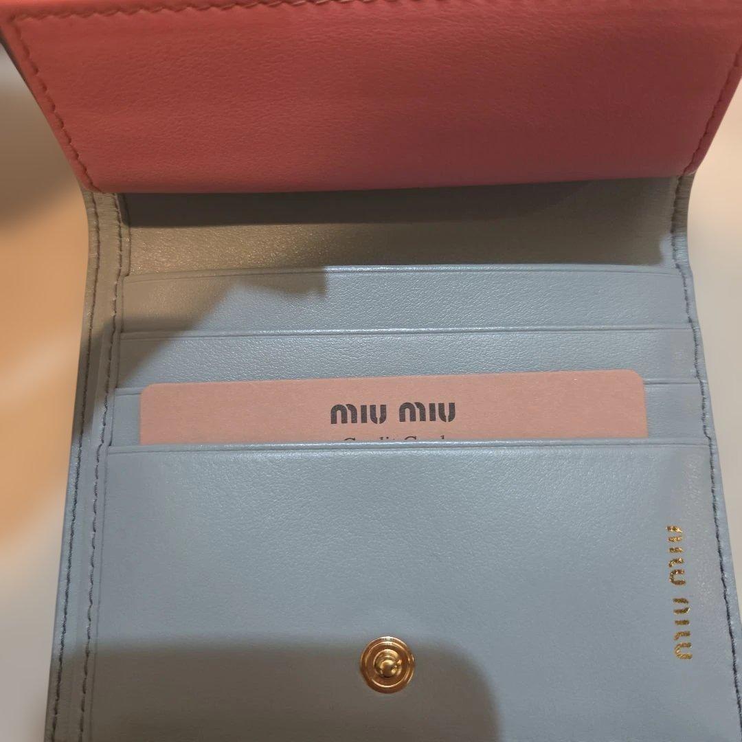 miu miu ハート柄 二つ折り財布 ピンク