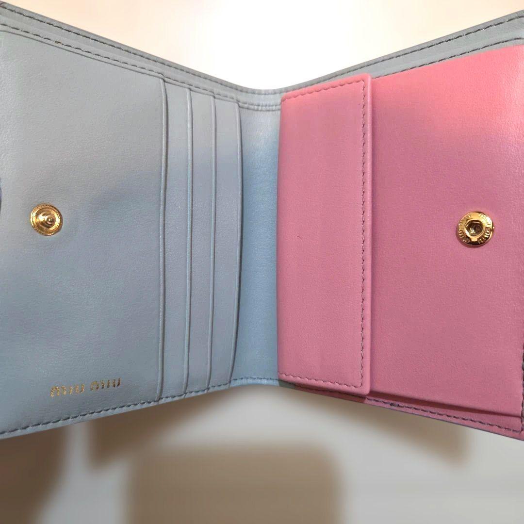 miu miu ハート柄 二つ折り財布 ピンク