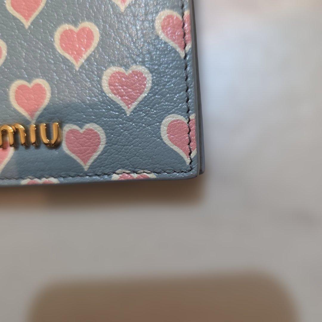 miu miu ハート柄 二つ折り財布 ピンク