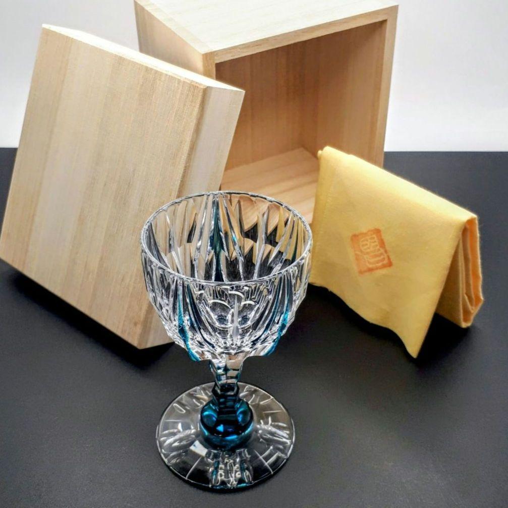 日本工芸会正会員　ෆ 渡邊 明 作品 ෆ 　　切子 食前酒杯【 入手困難作品 】