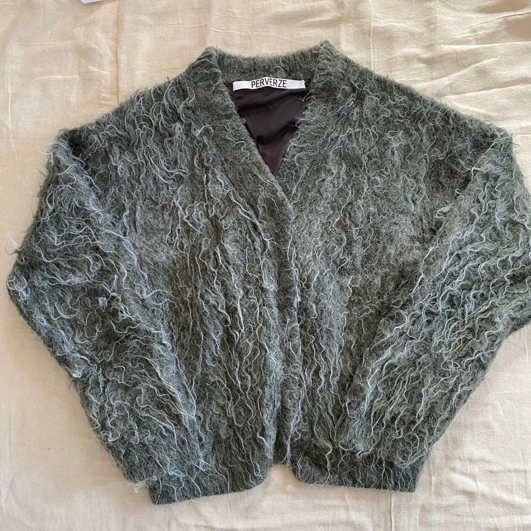 トップス PERVERZE Wave Crash Knit Cardigan