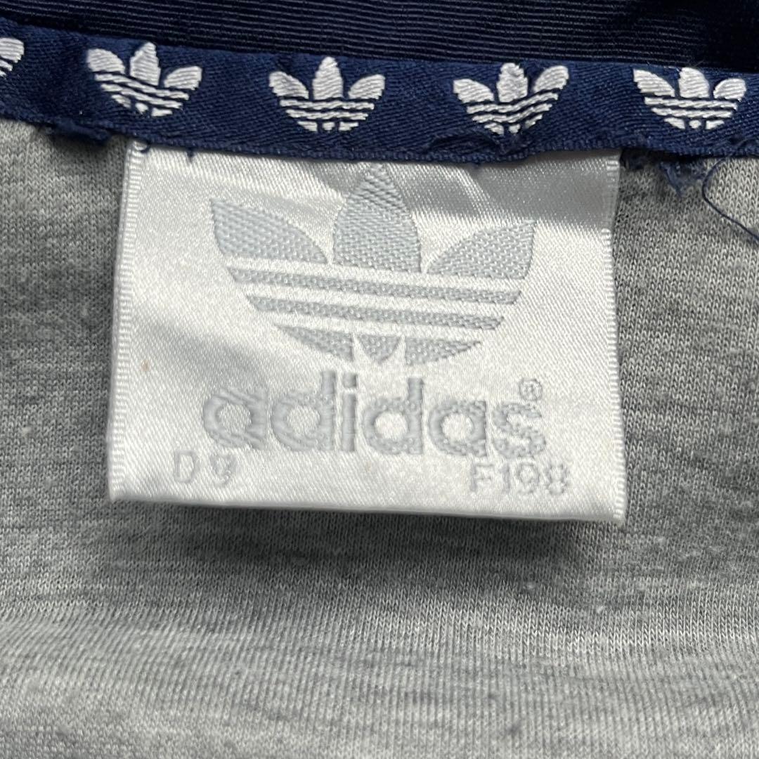 【90s】adidasコットンジャケット　トレフォイルロゴ　ドローコード