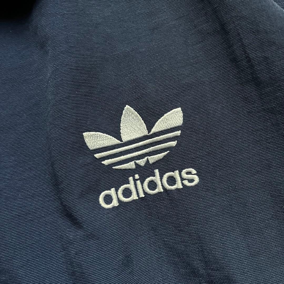 【90s】adidasコットンジャケット　トレフォイルロゴ　ドローコード