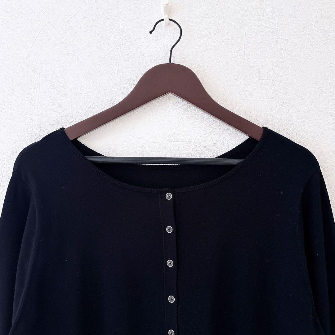 《新品》23区 【前後着用可能】ヴィスコースストレッチ カーディガン 黒 3XL