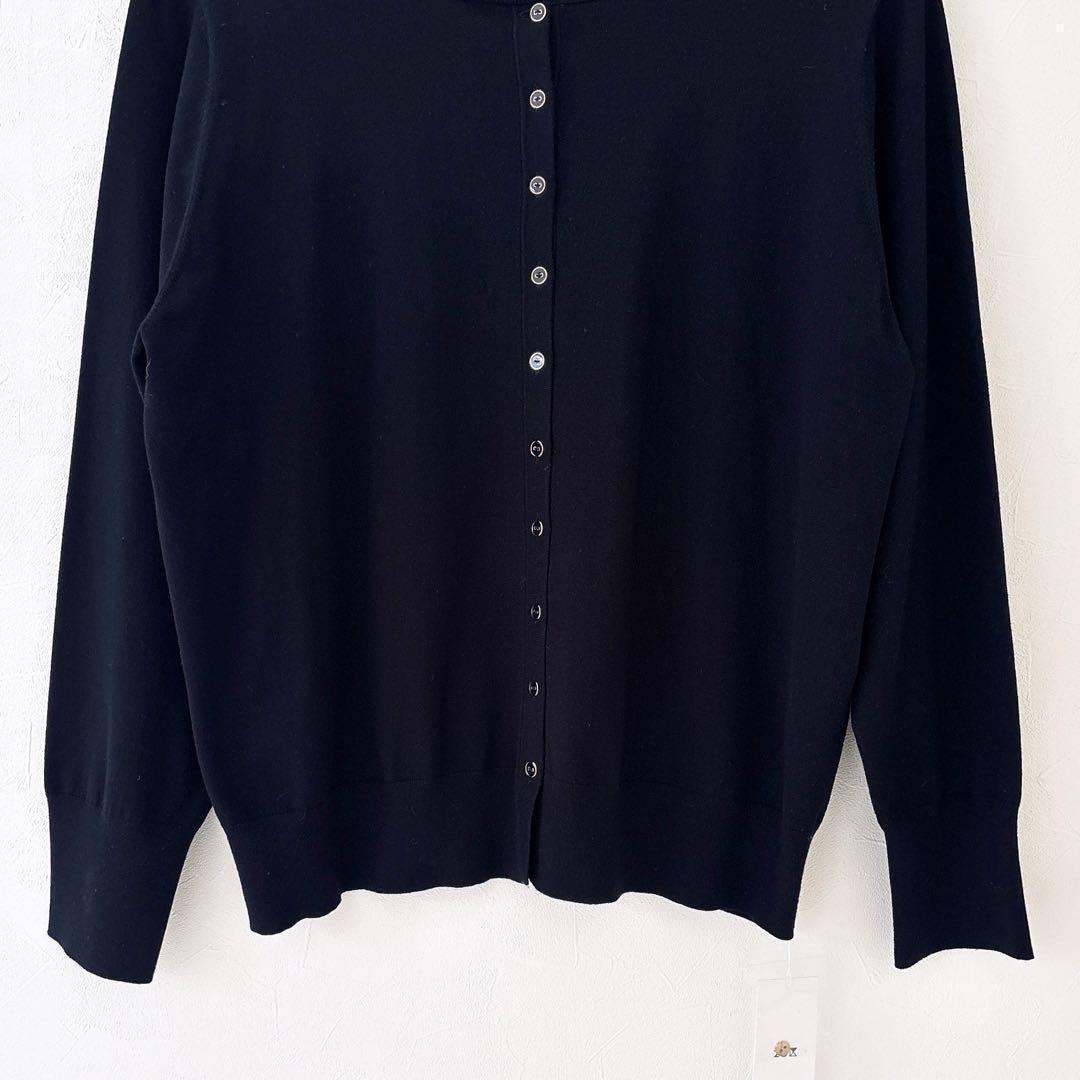 《新品》23区 【前後着用可能】ヴィスコースストレッチ カーディガン 黒 3XL