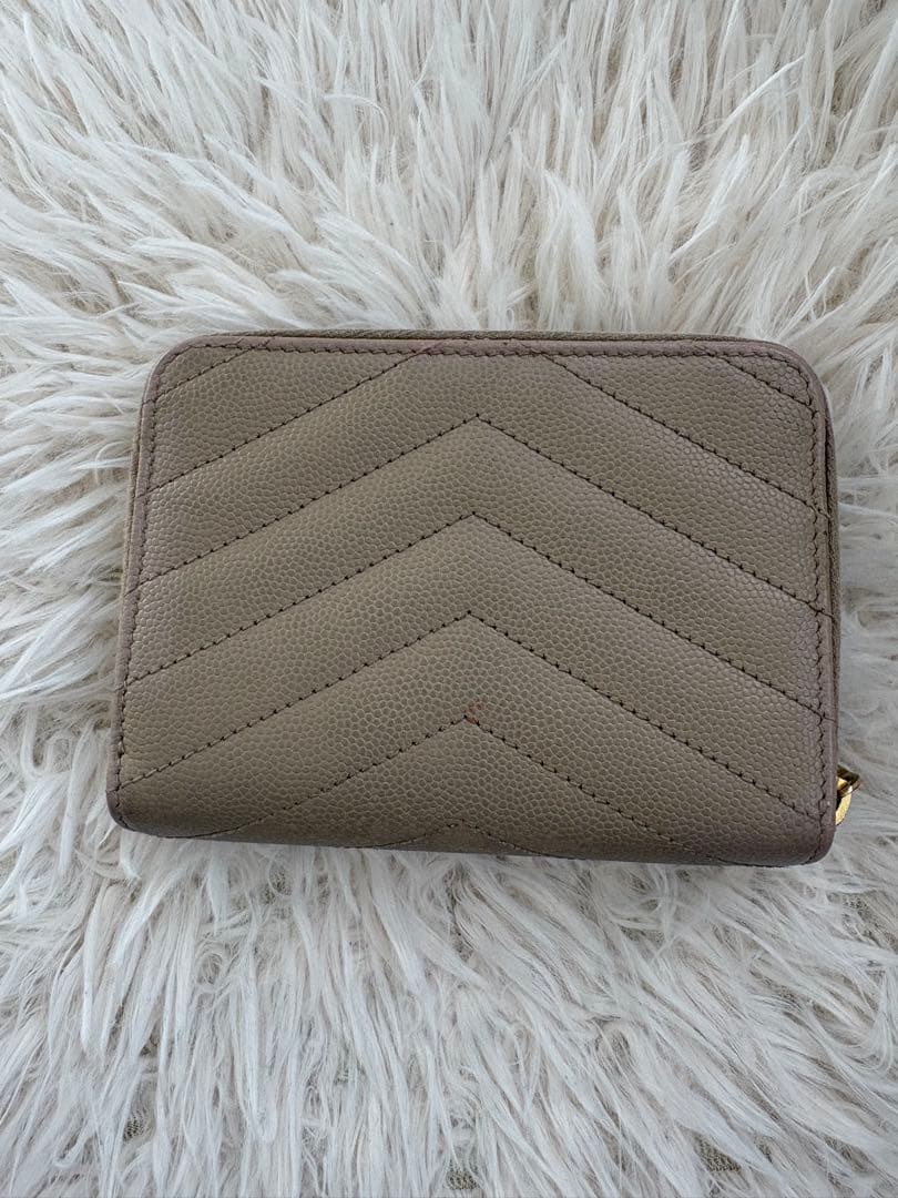 ✨YSL イヴサンローラン 財布 コンパクト ベージュ レディース