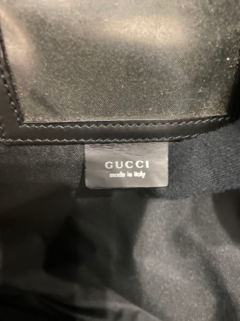 GUCCI ボストンバッグ　GG柄　ナイロン　レザー　トラベルバッグ　黒　旅行