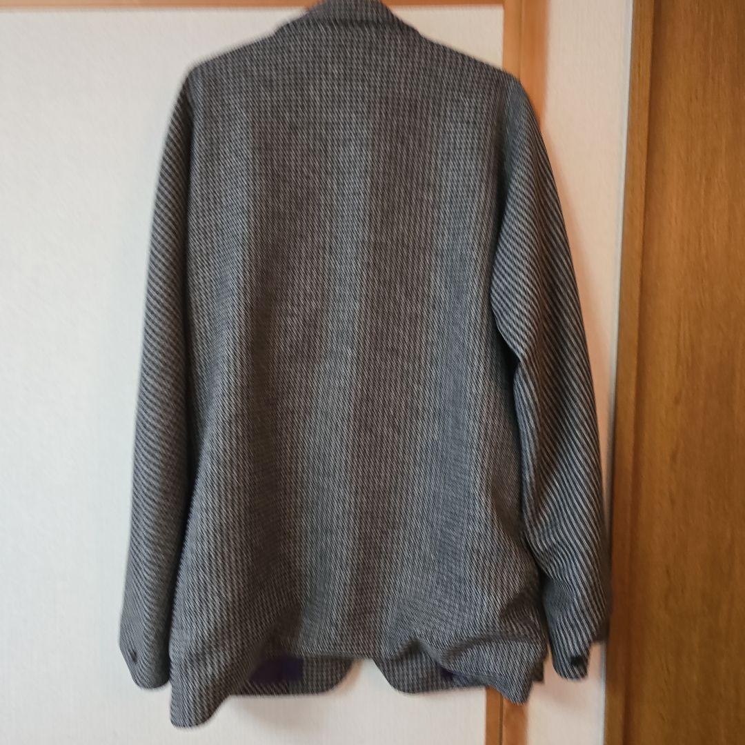 グレーと黒のちどり柄テーラードジャケット　Lサイズ