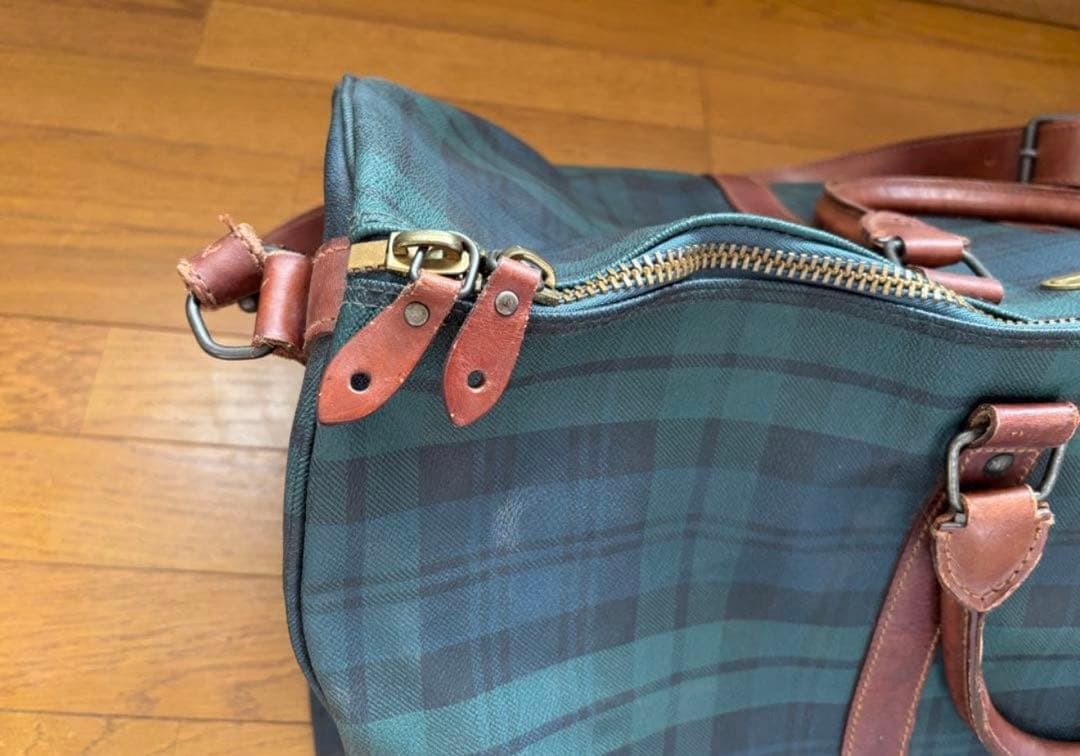 美品 ポロラルフローレン ボストンバッグ ２WAY PVCレザー グリーン 緑