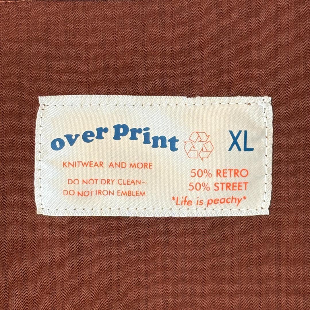 over print コーチジャケット XL ブラウン 刺繍 コットン【極美品】