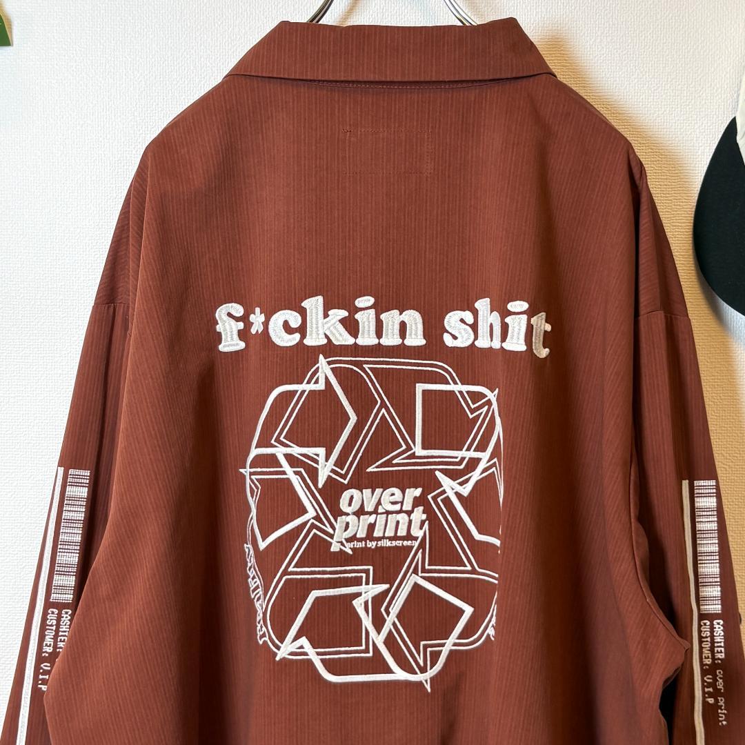 over print コーチジャケット XL ブラウン 刺繍 コットン【極美品】