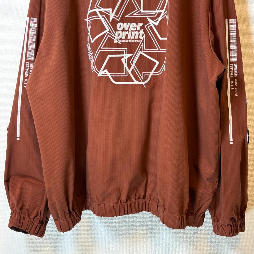 over print コーチジャケット XL ブラウン 刺繍 コットン【極美品】