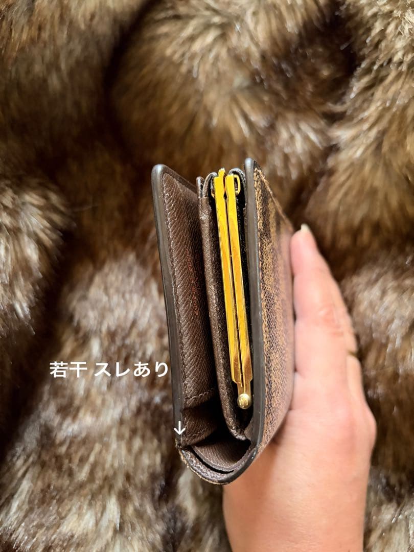 チェック柄二つ折り財布 ブラウン/ベージュ