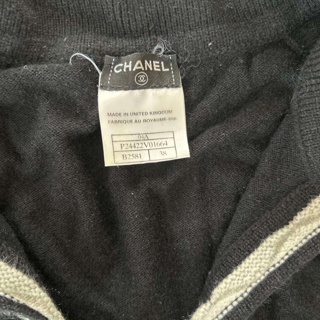 CHANEL 黒 半袖　カシミヤ100 38