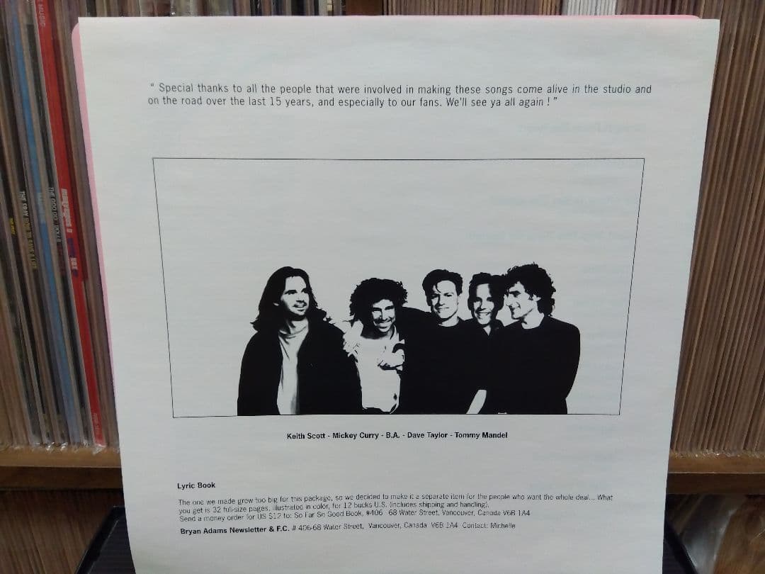 So Far So Good ブライアン アダムス LP