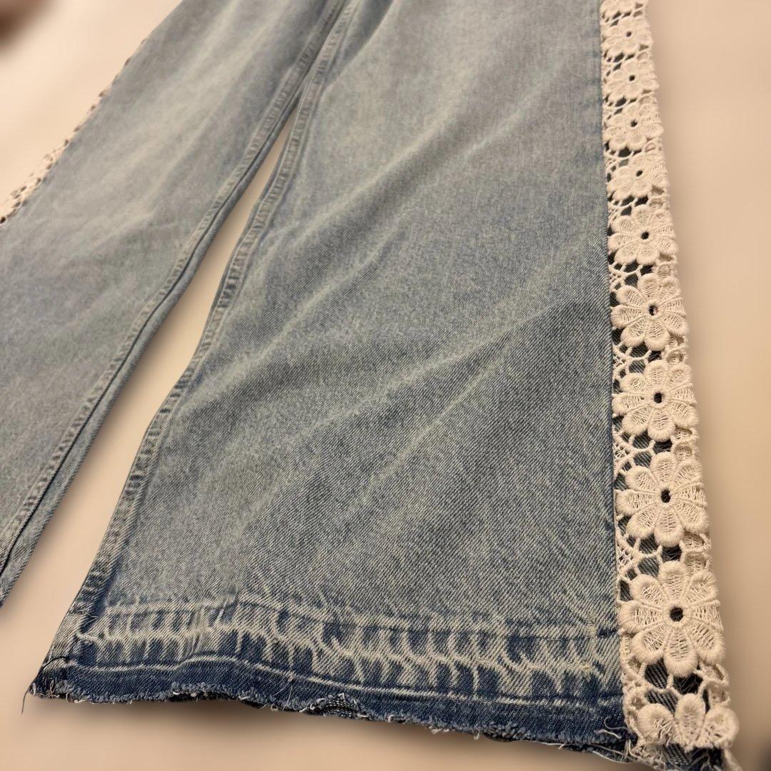 WIDE LEG ハイウエスト コンビ クローシェ