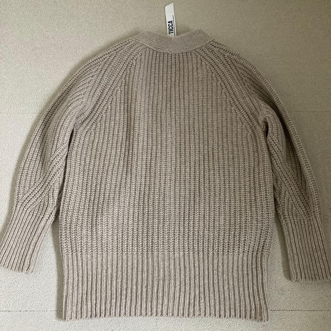 美品TICCA ティッカ★ウールカーディガン★ゆったり★ベージュ