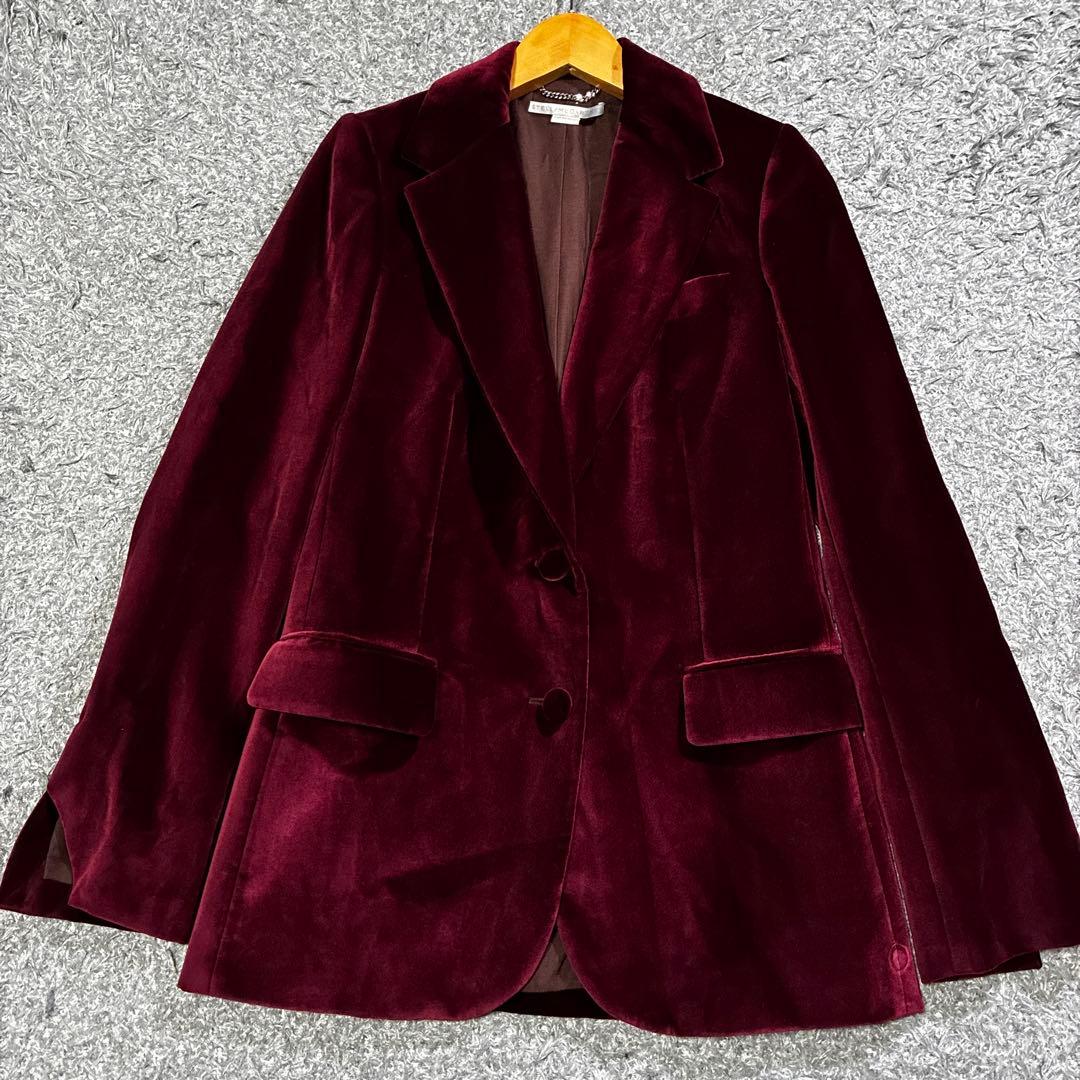 【美品】ステラマッカートニー ベルベットジャケット 38 ワインレッド ベロア