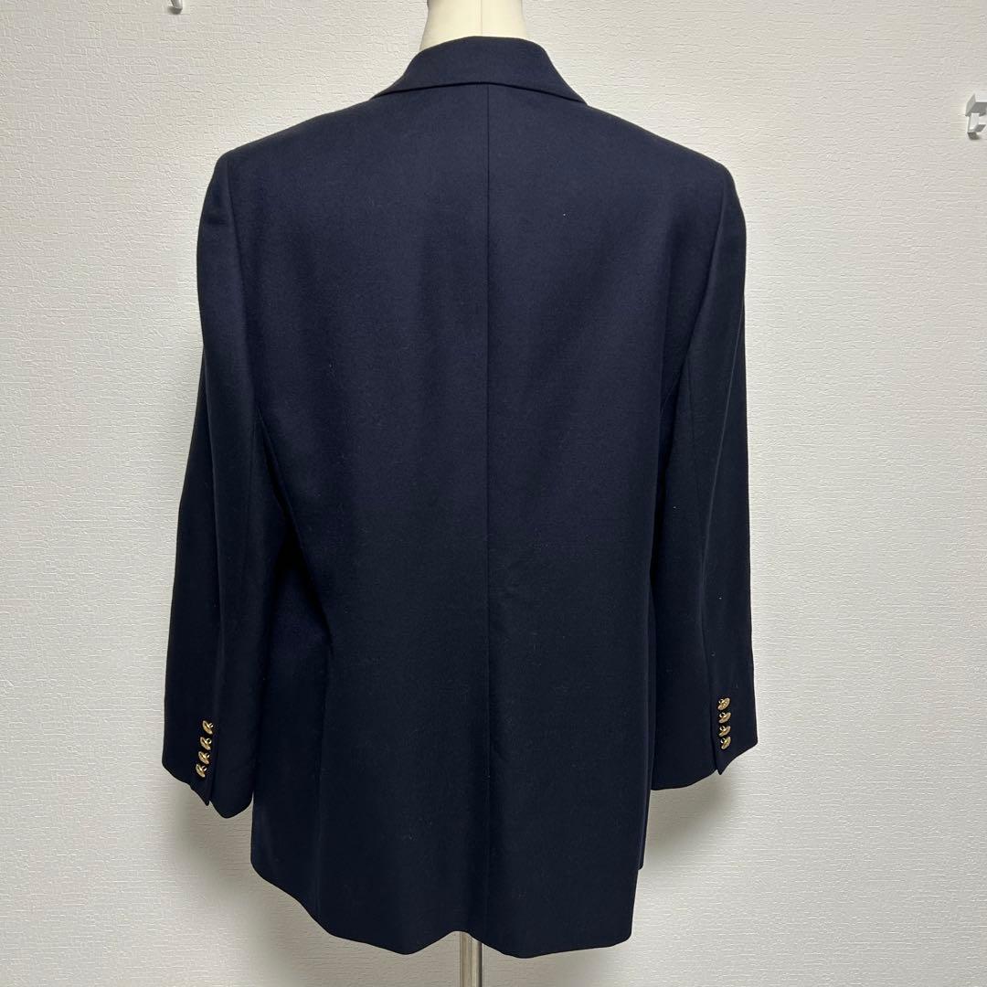✨希少 バーバリー ダブルブレスト ネイビー カシミヤ混 テーラードジャケット