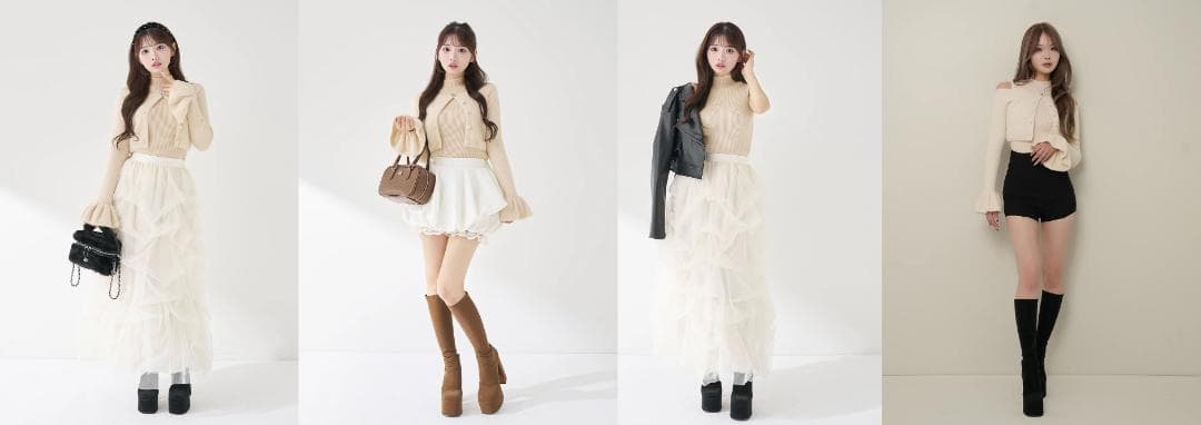 ダーリッチ darich アンサンブルシャギーニットトップス ブラック BLK