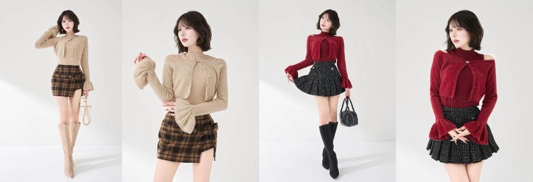 ダーリッチ darich アンサンブルシャギーニットトップス ブラック BLK