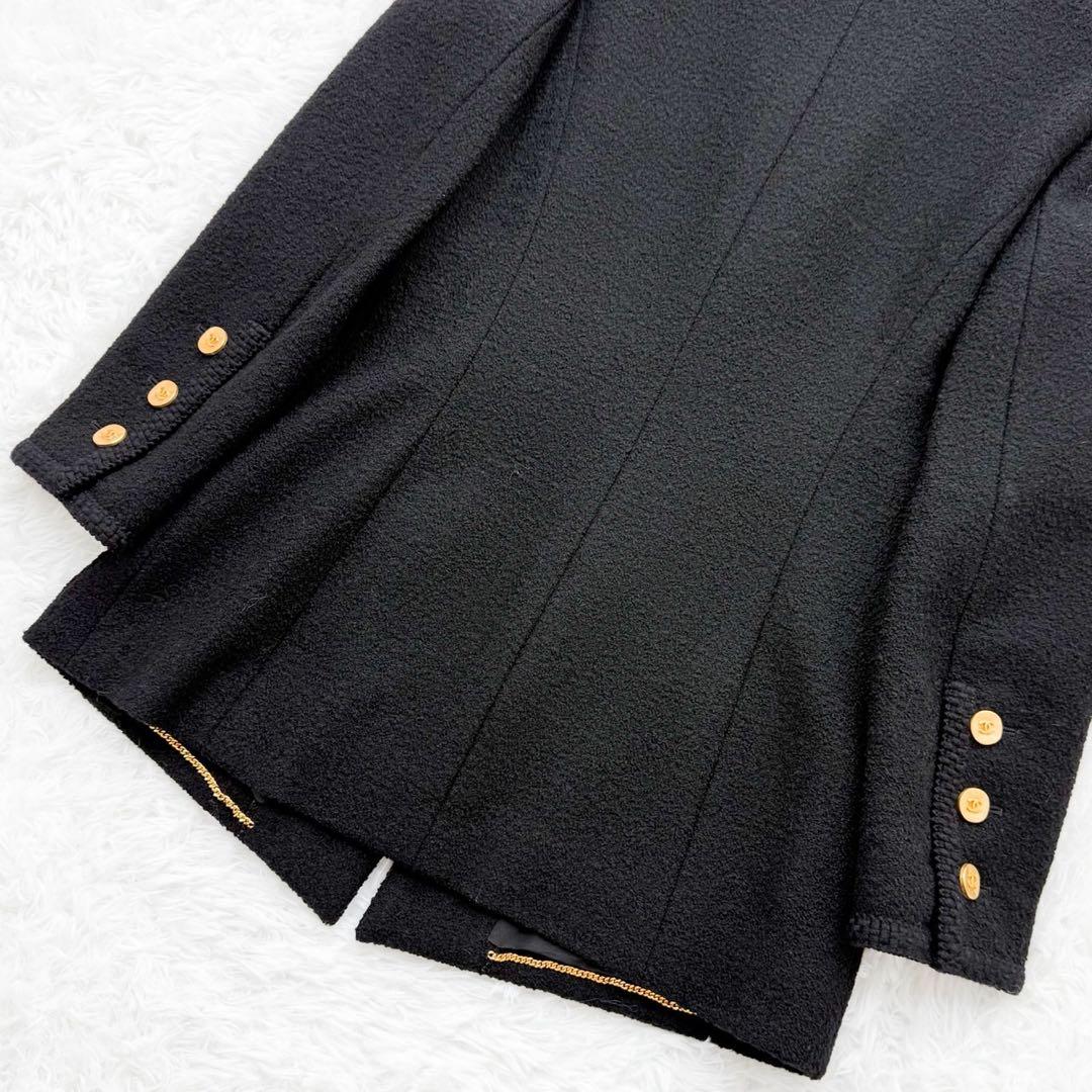 CHANEL 90’s VINTAGE ブラックツイードジャケット 金ココボタン