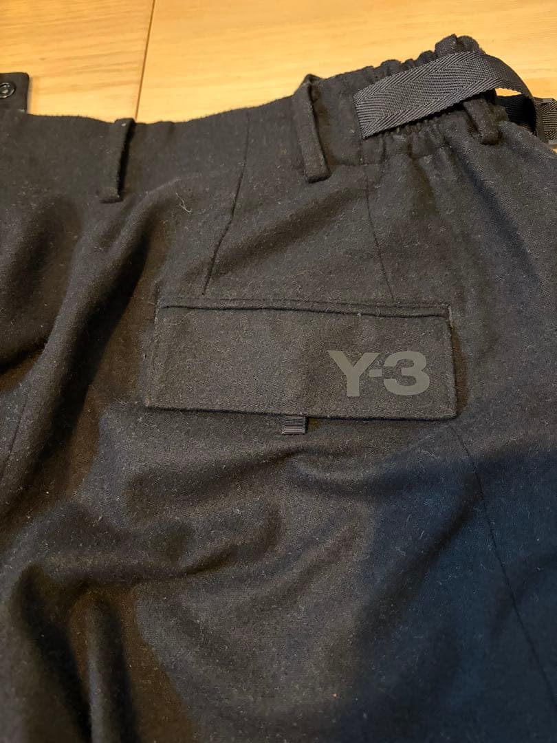 Y-3 CLASSIC WOOL FLANNEL CUFF PANTS ブラック